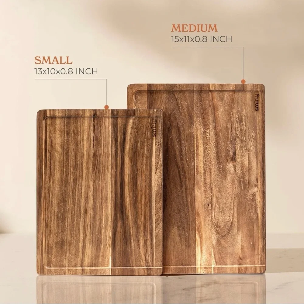 Acacia Wood Cutting Board Set, NWT